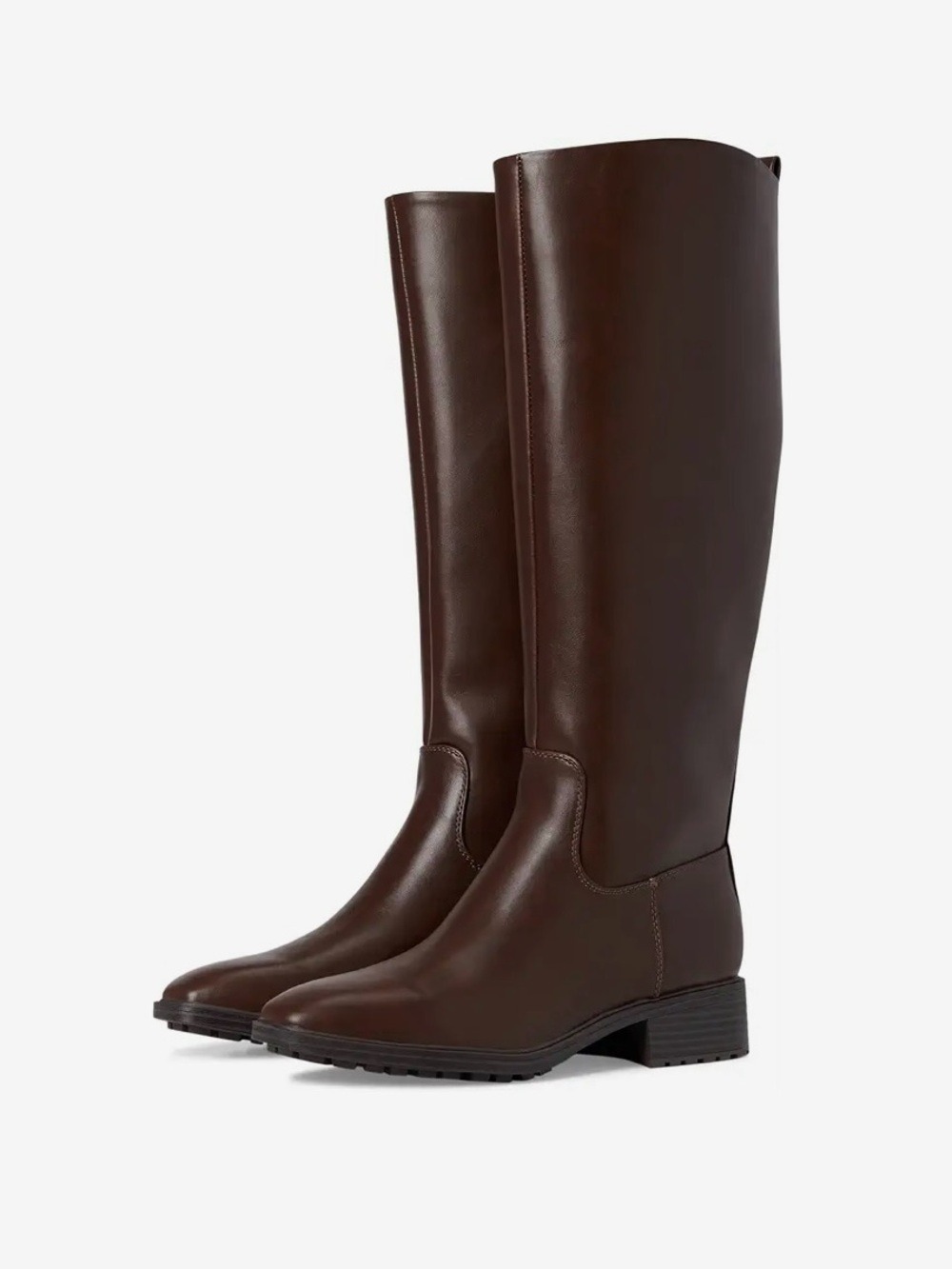 Nine West Women's Barile Tall Block Heel Boots Dark Brown - NWT